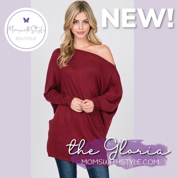 NWT women’s dolman one shoulder knit blouse top - Picture 5 of 6